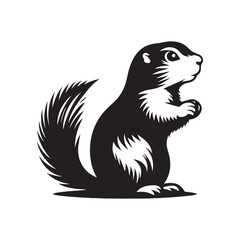 Prairie Dog Silhouette - Minimalist Prairie Dog Vector - Illustration of Prairie Dog .