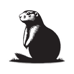 Prairie Dog Silhouette - Minimalist Prairie Dog Vector - Illustration of Prairie Dog .