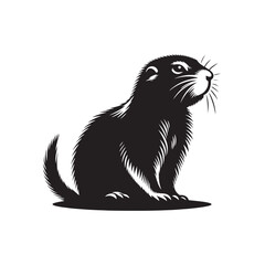 Prairie Dog Silhouette - Minimalist Prairie Dog Vector - Illustration of Prairie Dog .