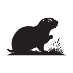 Prairie Dog Silhouette - Minimalist Prairie Dog Vector - Illustration of Prairie Dog .