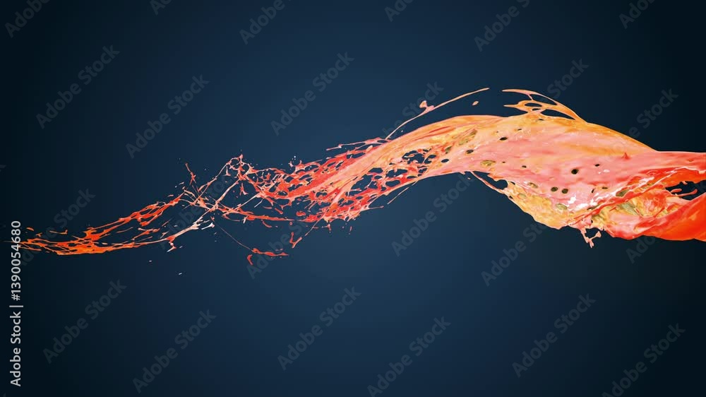 Aufkleber hypnotic 4k animation of a viscous orange substance flowing smoothly across the screen. use as a bac