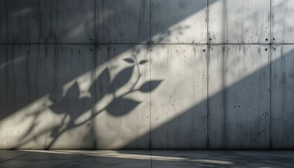 Intriguing shadow patterns from leaves on concrete wall urban setting artistic photography minimalist environment side perspective nature and architecture blend for seo impact