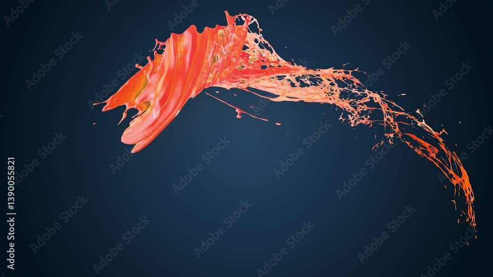 Aufkleber hypnotic 4k animation of a viscous orange substance flowing smoothly across the screen. use as a bac