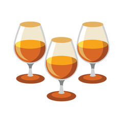 Beautiful wine glass Vector art illustration 
