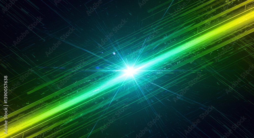 Poster a vibrant abstract of glowing lines in bright colors. the luminous shapes and lines creates an appea