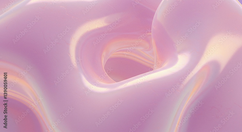 Poster an abstract artistic background with pink fluid shape, creating a sense of flow and elegance