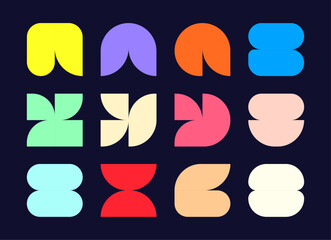 Modern retro bauhaus geometric shapes	