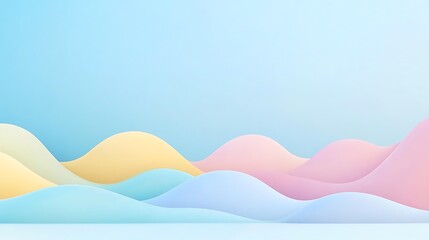 Pastel wavy landscape background.