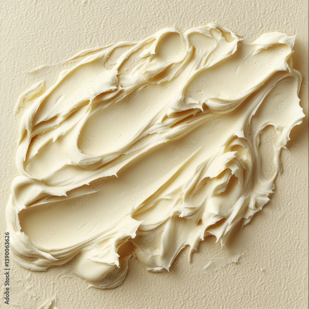 Poster Creamy texture application on a smooth canvas creates an artistic effect resembling whipped cream or frosting
