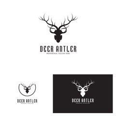 deer antler simple luxury logo and vector template