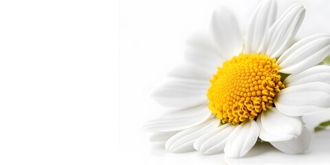 Obraz premium Close-up of a Beautiful White Daisy Flower with Yellow Center