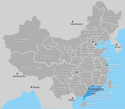 china map guangdong 250307