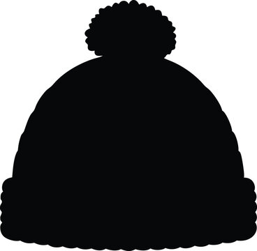 recommend clip art: Bobble hat  black silhouette vector,Beanie hat silhouette