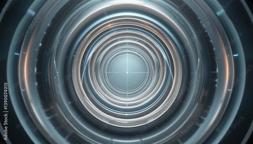 Poster dynamic circular motion abstract art virtual space digital artwork high-tech environment close-up vi