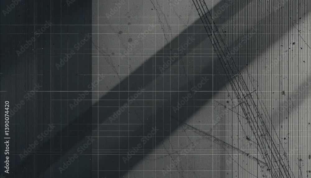 Poster dynamic geometric patterns and shadows in urban architecture modern cityscape abstract art indoor en