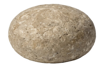 Smooth round stone with a natural texture isolated with transparent background