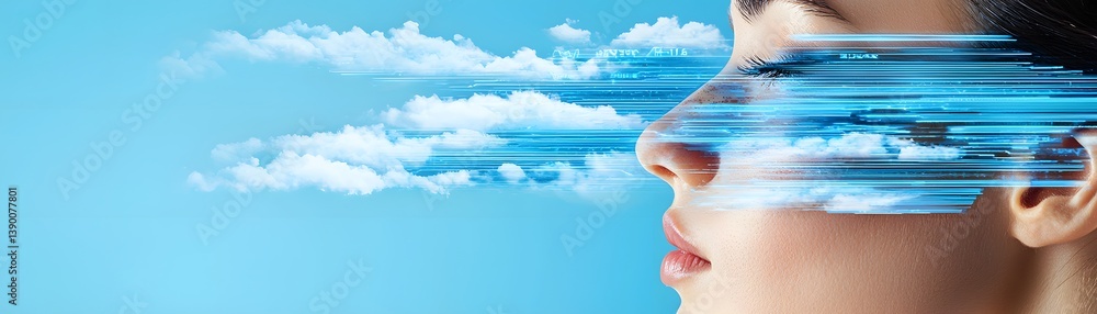 Poster cybersecurity and data protection in cloud computing a gentle watercolor portrayal of an ai guardian