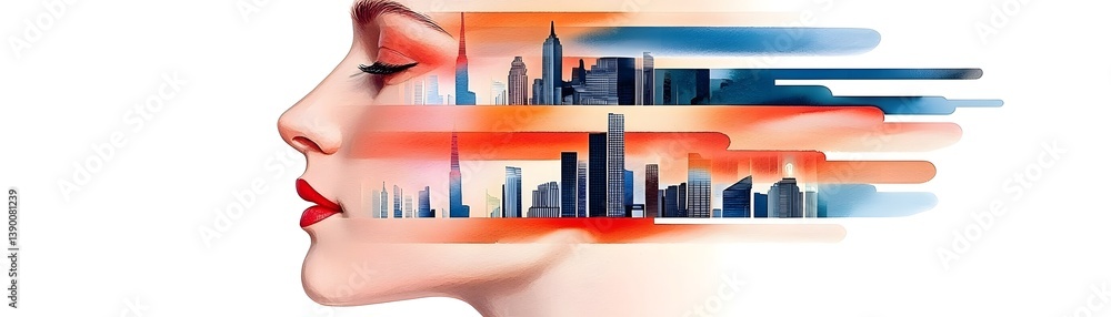 Poster cybersecurity in cloud computing protecting data through an ai guardian in a vibrant urban landscape