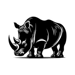 Rhinoceros Silhouette - Minimalist Design of Rhinoceros - Vector of Rhinoceros - Rhinoceros Illustration.