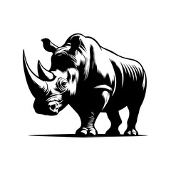 Rhinoceros Silhouette - Minimalist Design of Rhinoceros - Vector of Rhinoceros - Rhinoceros Illustration.