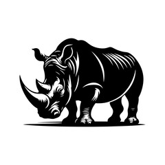 Rhinoceros Silhouette - Minimalist Design of Rhinoceros - Vector of Rhinoceros - Rhinoceros Illustration.