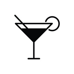 Cocktail icon vector. summer sign