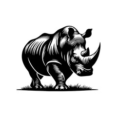 Rhinoceros Silhouette - Minimalist Design of Rhinoceros - Vector of Rhinoceros - Rhinoceros Illustration.