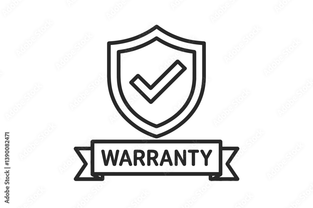 Poster Warranty shield icon design with checkmark symbol representing reliability and assurance for products and services