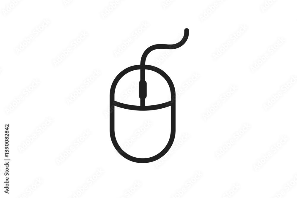 Fototapete Simple line vector icon of a computer mouse designed for digital interface and web applications