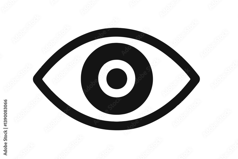 Poster Eye vector icon representing vision and observation in a minimalist design suitable for various applications and platforms