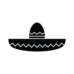 Sombrero hat mexico icon vector carnival sign