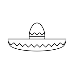 Sombrero hat mexico icon vector carnival sign
