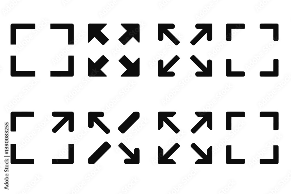 Leinwandbilder Multiple arrow vector icons designed for user interface navigation and directional guidance in digital applications