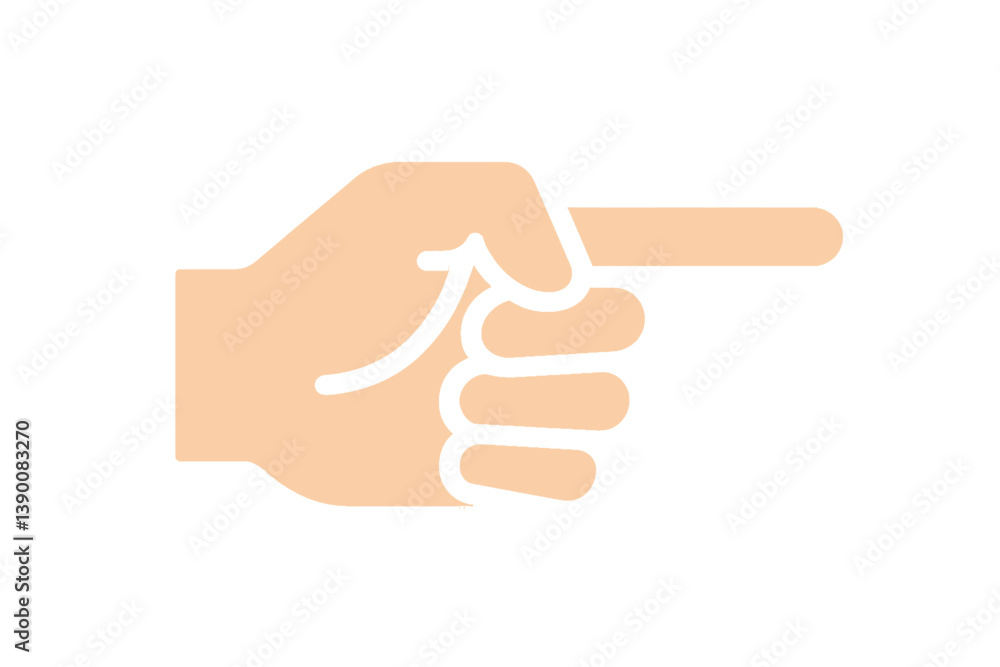 Poster Hand vector icon pointing right for navigation or instruction uses in design and digital applications