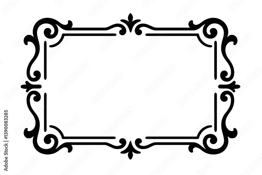 Poster elegant line vector icon featuring ornate decorative border for creative design projects and artisti