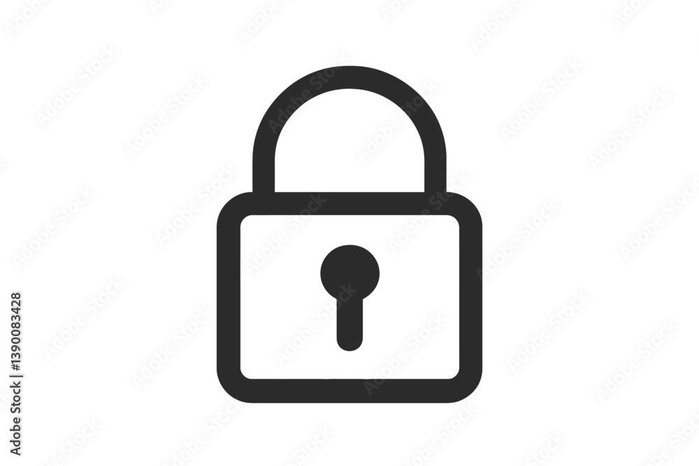 Leinwandbilder simple line vector icon of a padlock representing security and protection in digital environments or