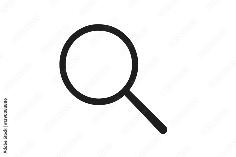 Leinwandbilder Minimalist line vector icon representing a magnifying glass, symbolizing search and exploration in digital contexts