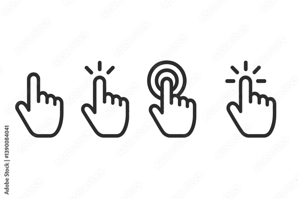 Leinwandbilder hand gesture vector icons demonstrating touch interactions for digital interfaces and user experienc