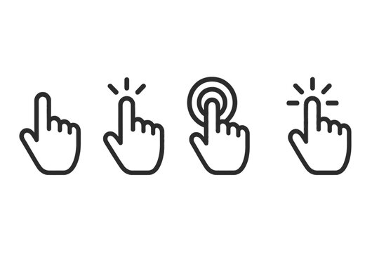 Hand gesture vector icons demonstrating touch interactions for digital interfaces and user experience design tips