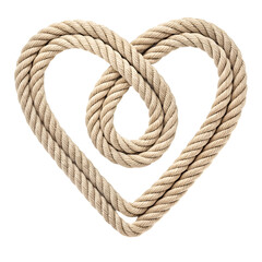 Rope Heart shape isolated on white background