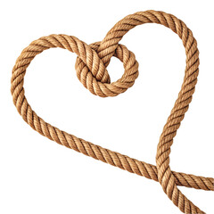 Rope Heart shape isolated on white background