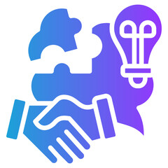 Cooperation glyph gradient icon