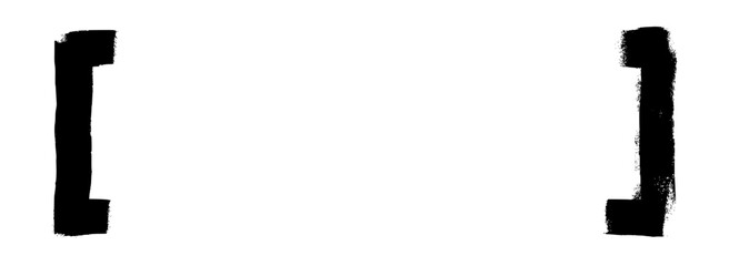 Square Brackets Grunge Brush Stroke Vector
