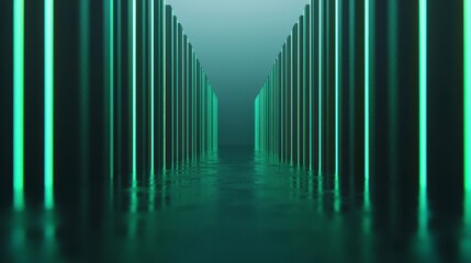 Obraz premium Geometric Pillars Light Reflection