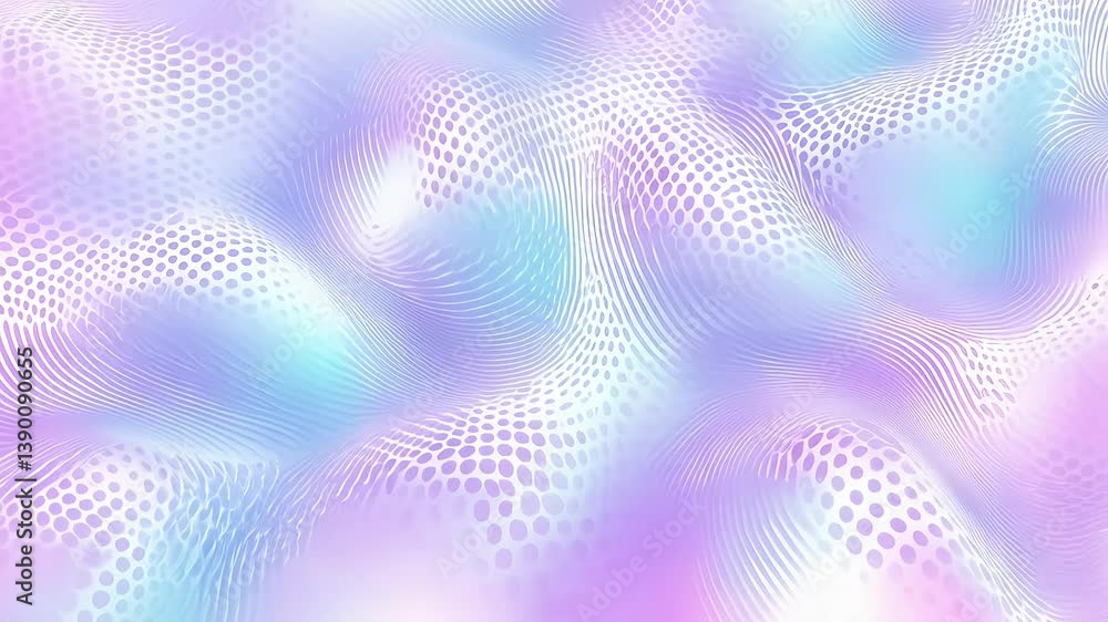 Poster a purple and white background with a lot of dots. the background is very colorful and the dots are o