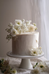 white wedding cake