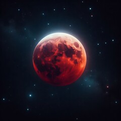 Blood Moon Eclipse &ndash; A total lunar eclipse giving the moon a d