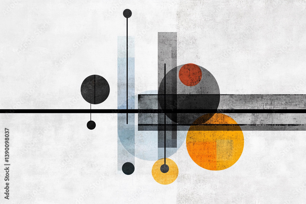 Poster exploration of minimalist monochrome geometric patterns emphasizing shapes and lines in a modern art