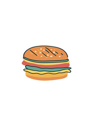  delicious burger in flat style