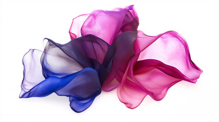 Vibrant Fuchsia and Midnight Blue Ink Swirls on White Background
